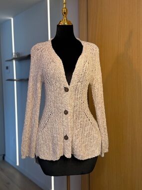 Angel of the North Blush Beige Knit Button Cardigan | Cozy Muse